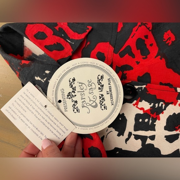 Parsley & Sage Red and Black Patterned Jacket Size Small - Picture 6 of 7